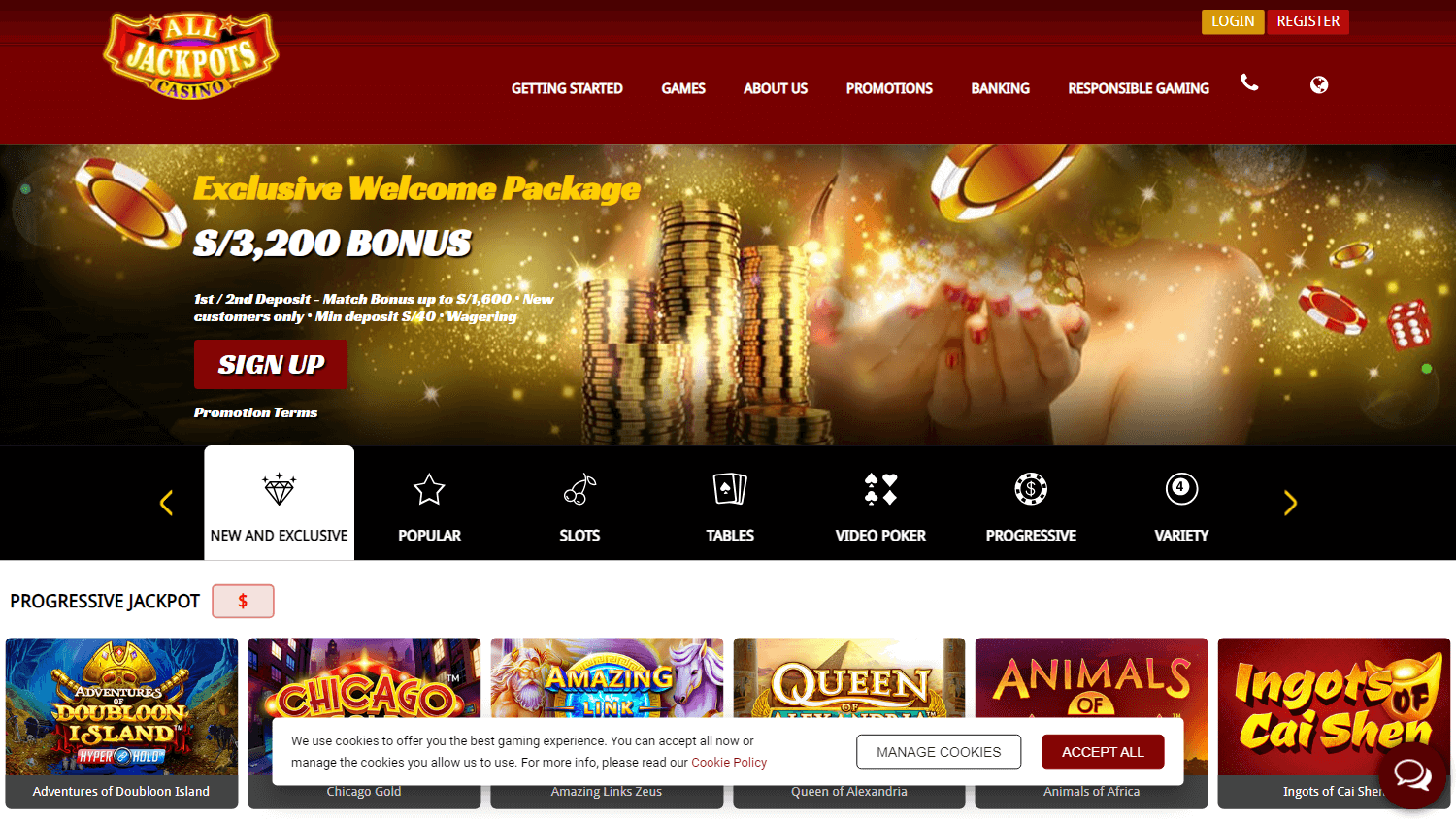 All Jackpots Casino Desktop screenshot